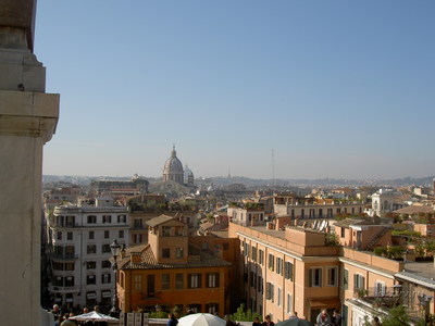 Вид на Рим с верхней части Испанской лестницы. 