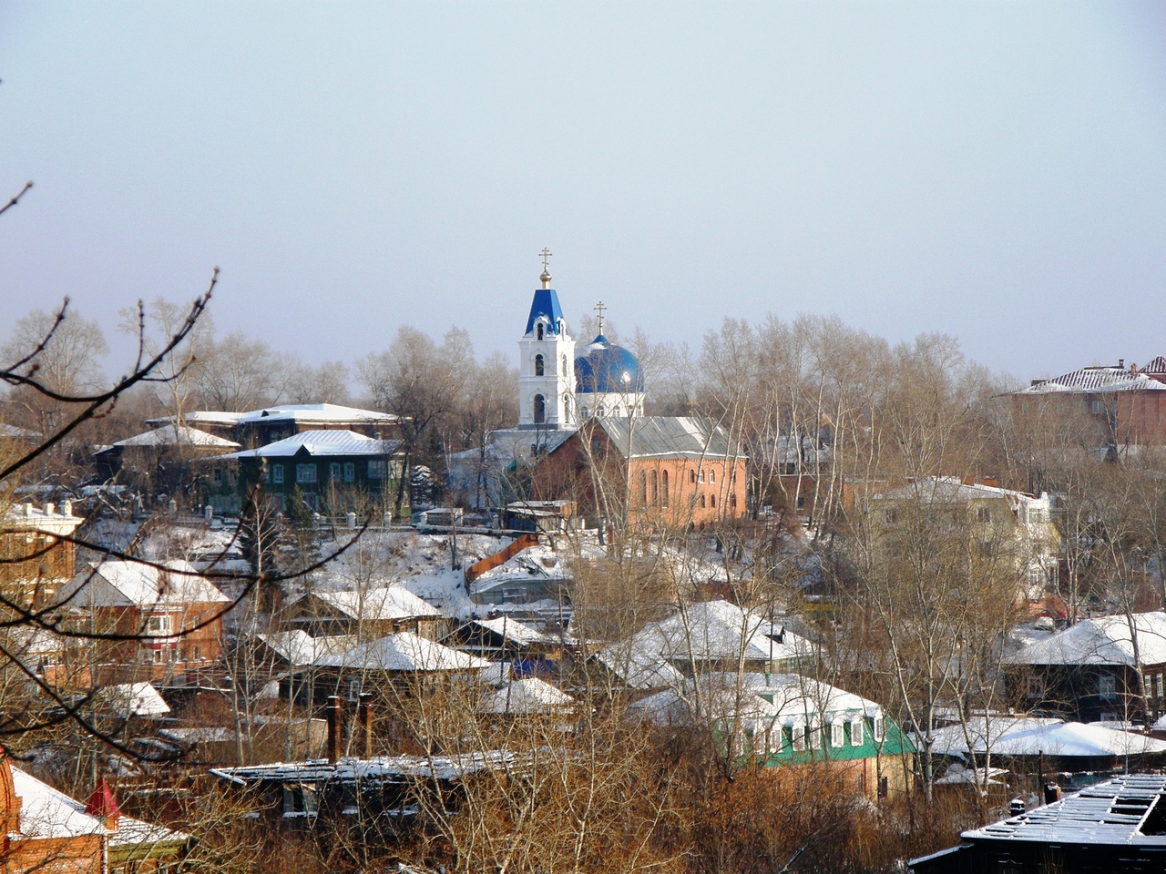 Томск декабрь. Томск вид с Воскресенской горы. Вид с Воскресенской горы. Фото вид на город с Воскресенской горы.