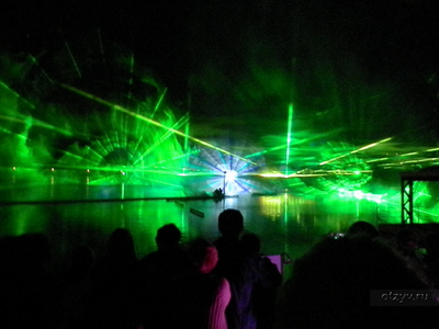 Световое лазерное шоу на озере Хевиз. Март 2014