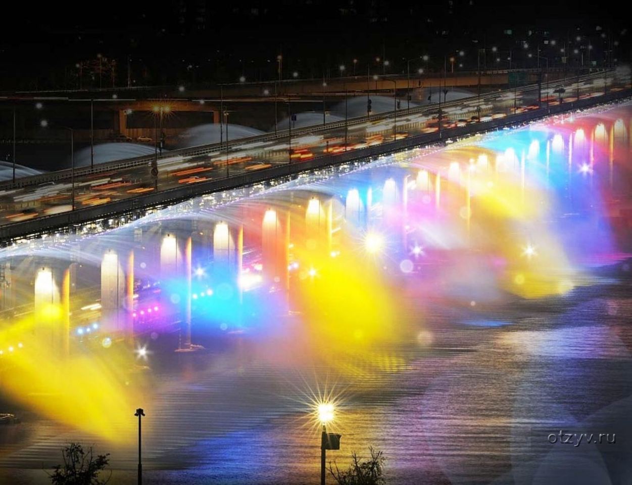 Мост фонтан радуги