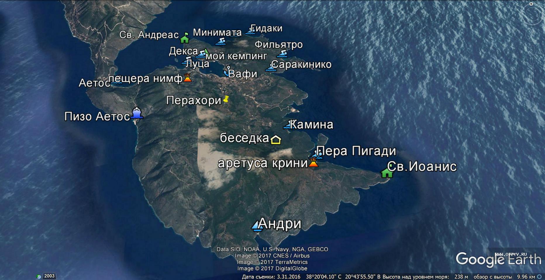 Остров Итака на карте древней Греции