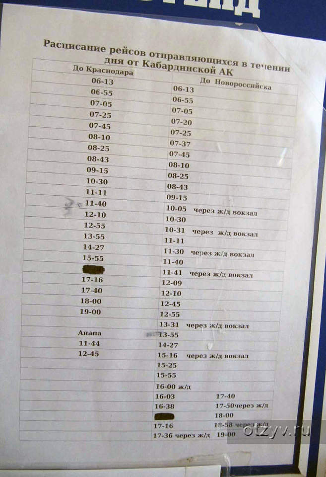 Автобус с новороссийска до кабардинки