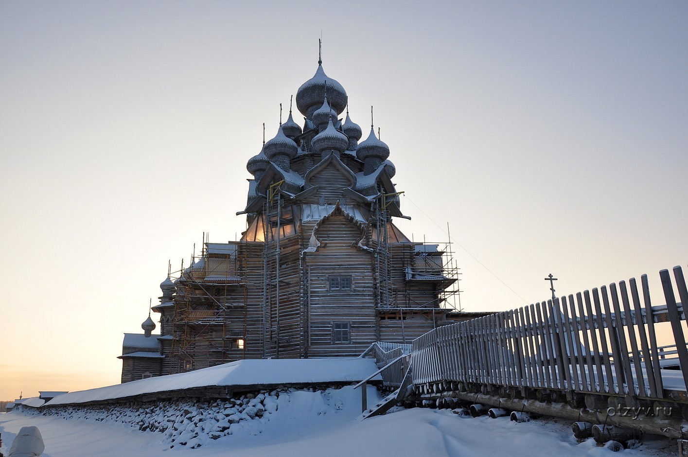 Кижи Церковь Преображения Господня зима