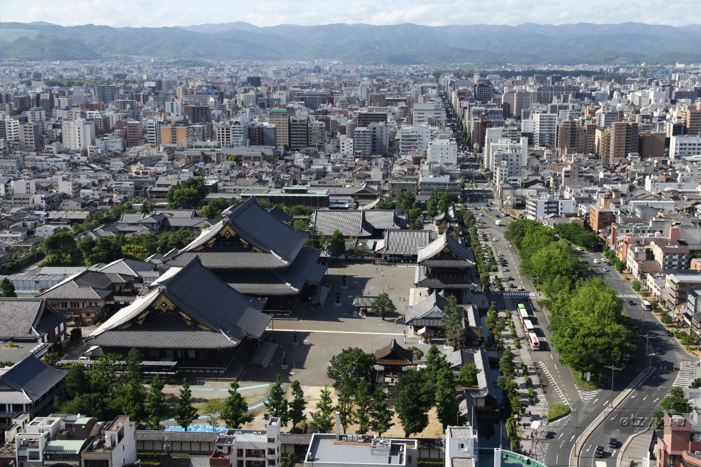 Город Киото в Японии вид сверху