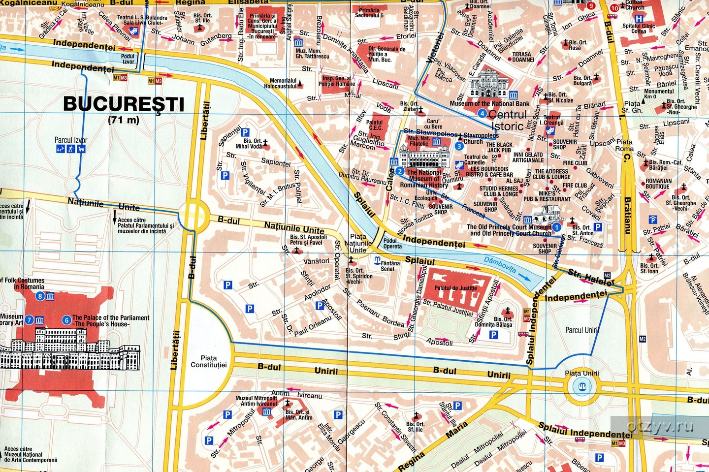 Карта бухареста с достопримечательностями на русском языке