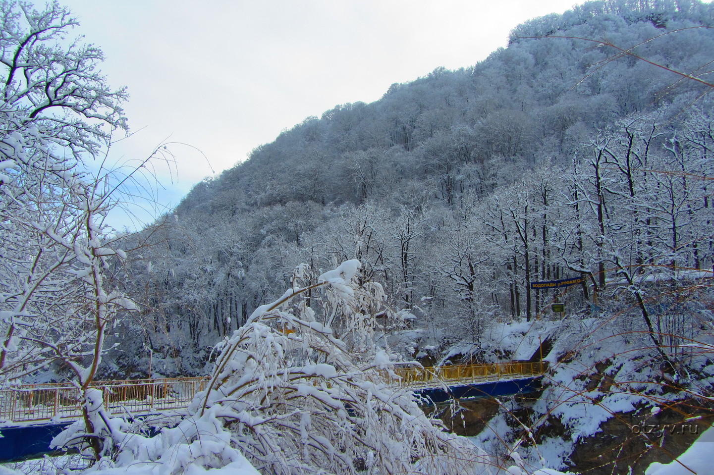 Адыгея зимой Даховская белая река