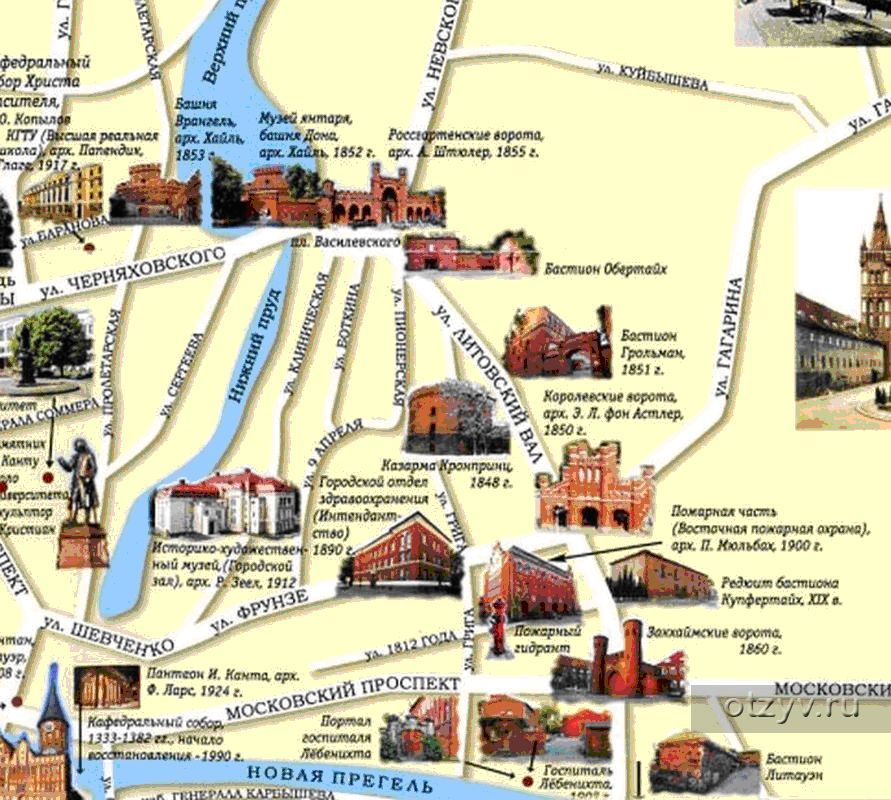 Карта достопримечательностей калининградской