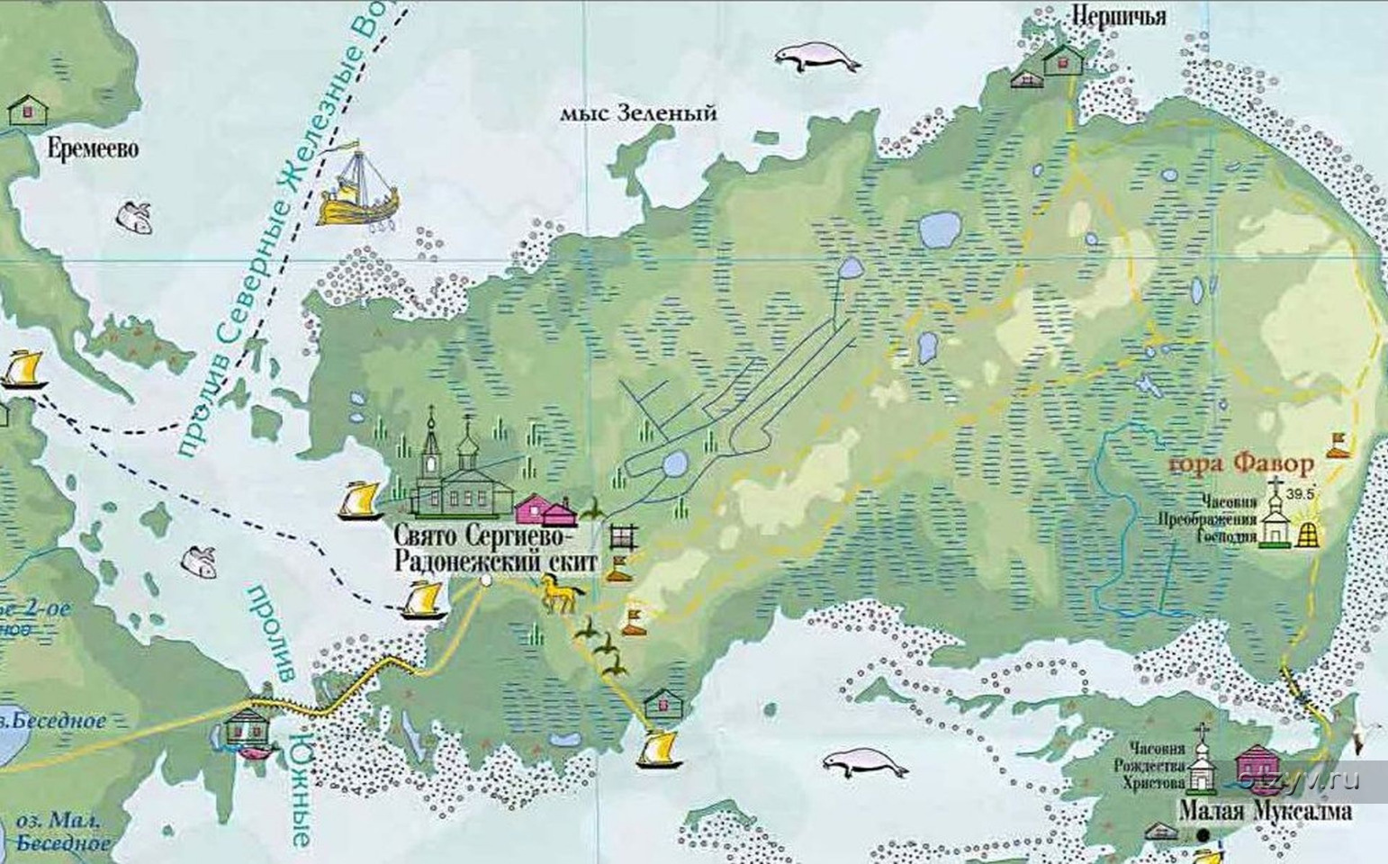 Карта соловков подробная туристическая
