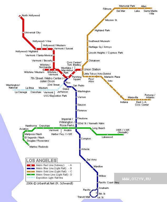 Лос анджелес карта метро