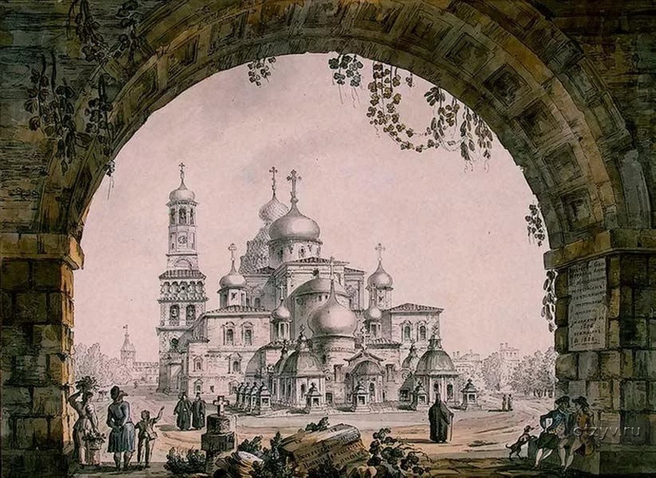 Воскресенский собор Новоиерусалимского монастыря гравюра