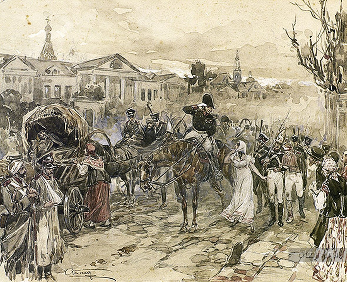 Эпизод с ранеными. Оставление русской армии Москвы 1812.