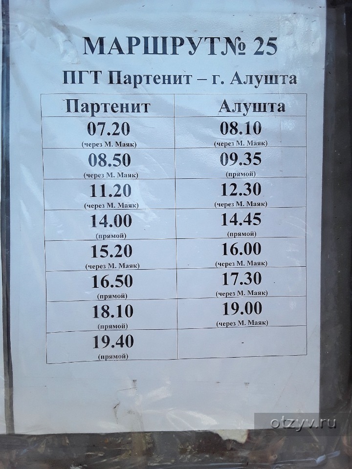 Автовокзал алушта расписание автобусов