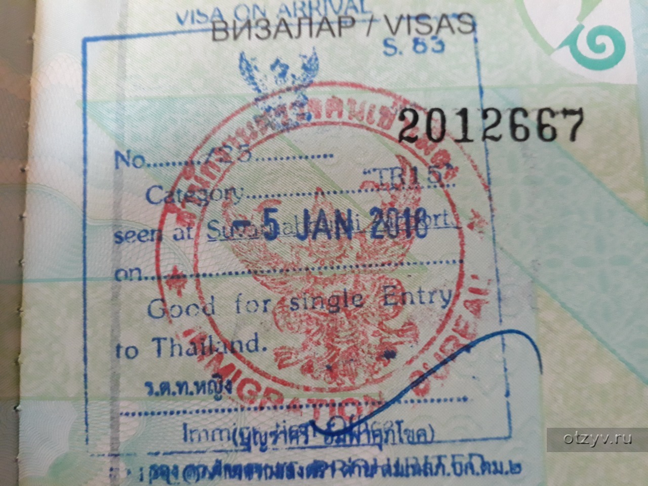 виза в тайланд размер